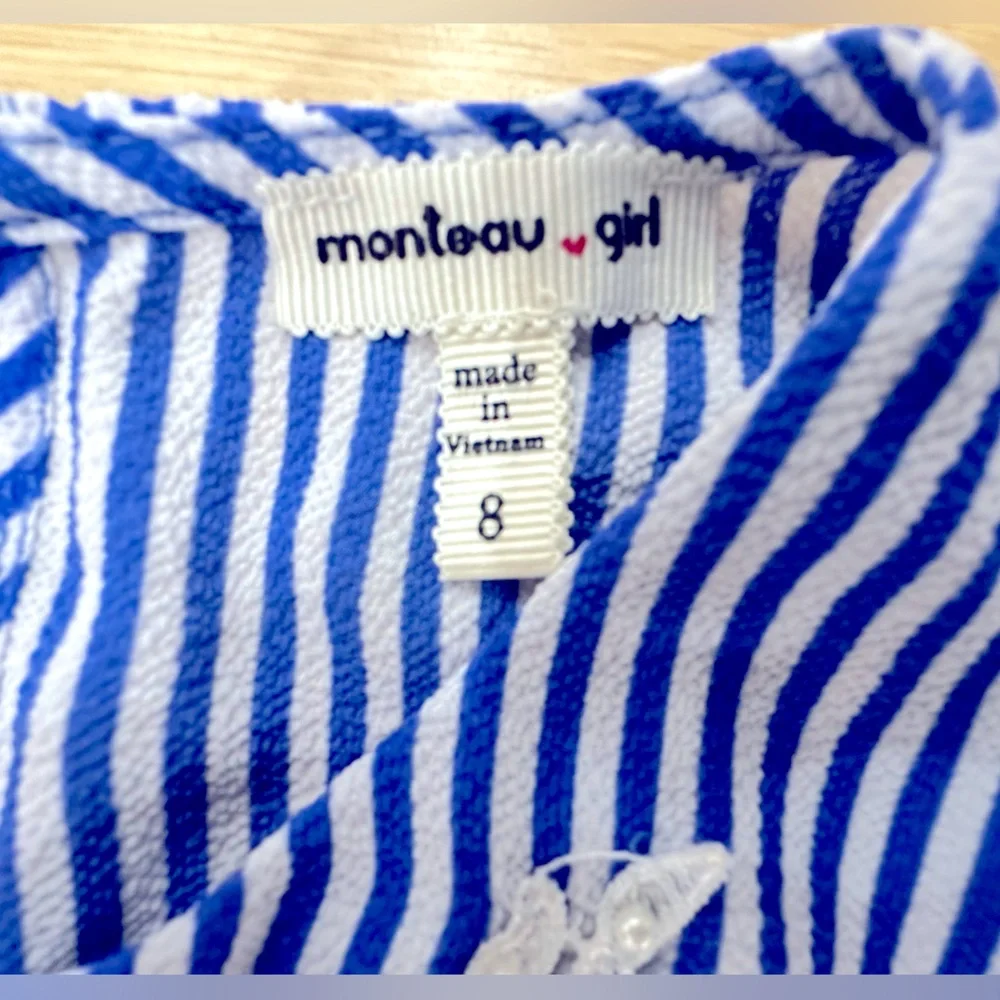 Monteau Girl striped dress - Picture 2 of 5